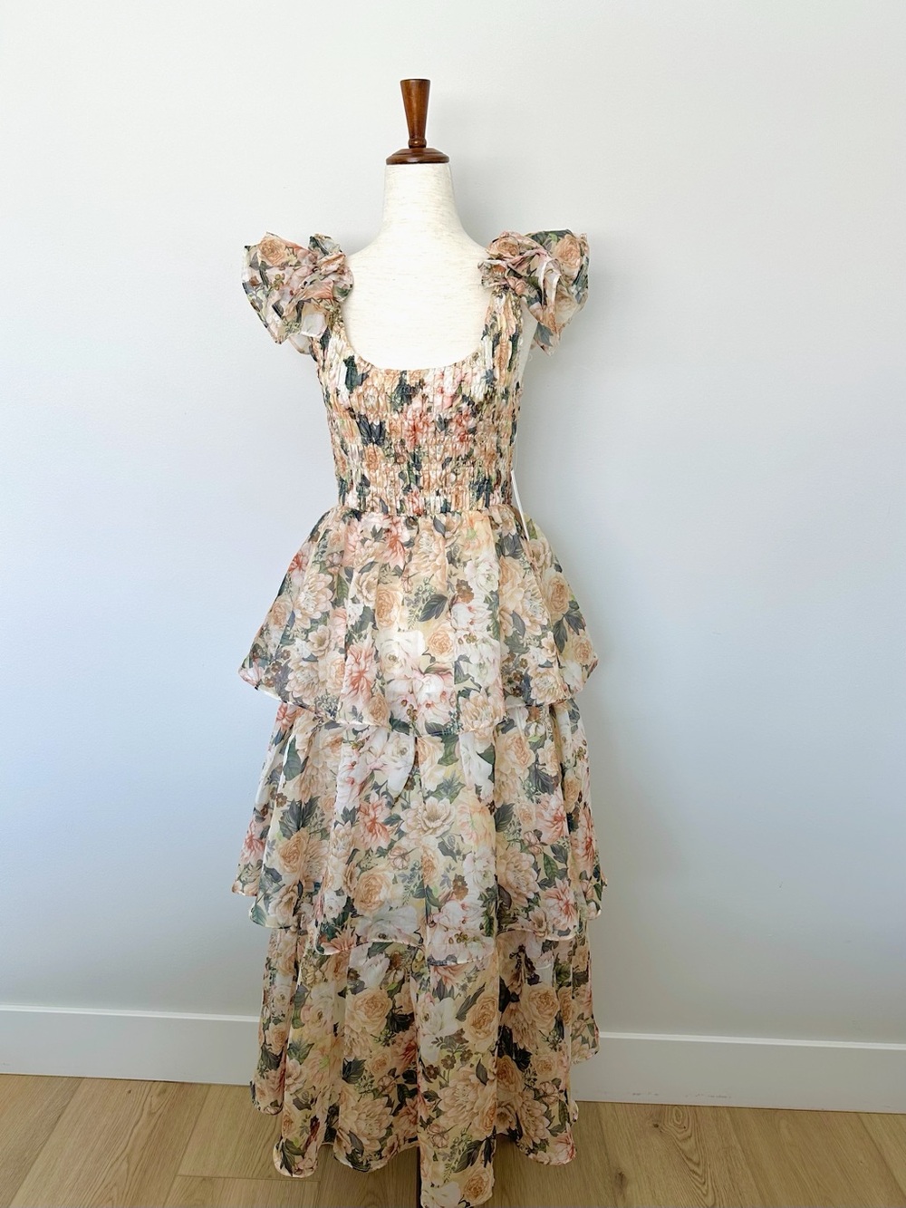 Worth Collective- Floral Tiered Midi Dress